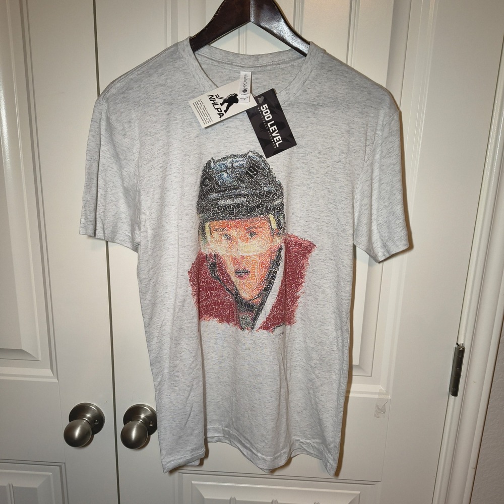 500 Level NHLPA Joe Sakic Hockey Graphic T-Shirt Mens Small Heather Gray NWT